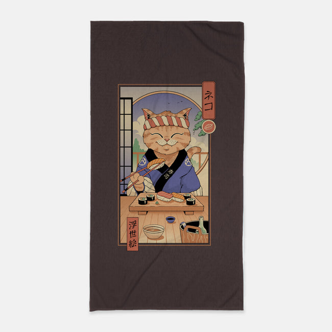 Sushi Cat In Edo-none beach towel-vp021
