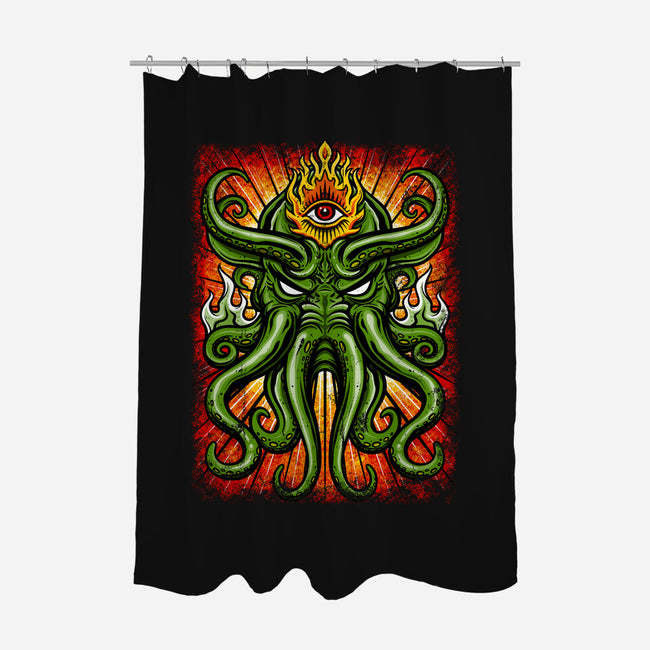 House Of Cthulhu-none polyester shower curtain-drbutler