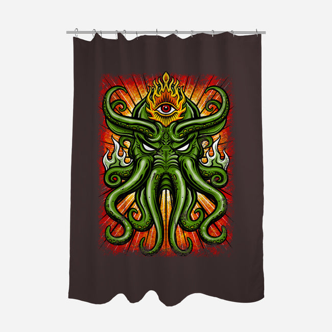 House Of Cthulhu-none polyester shower curtain-drbutler