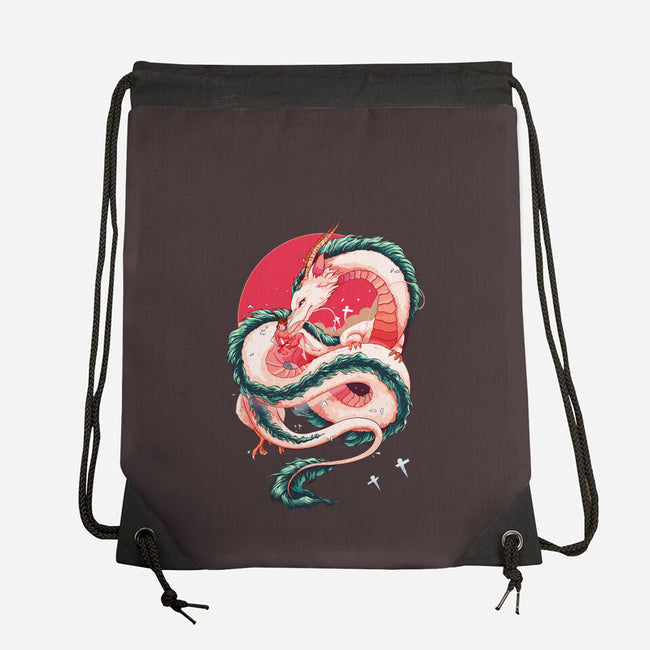 Dragon Love-none drawstring bag-Bellades