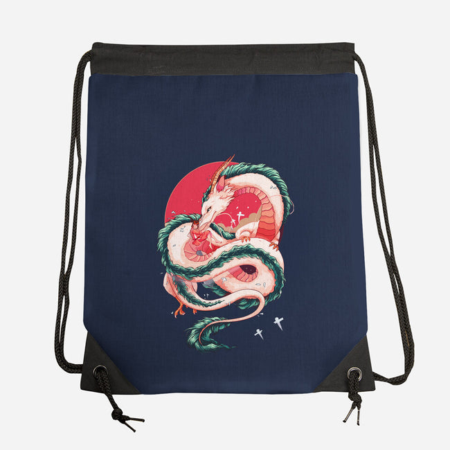 Dragon Love-none drawstring bag-Bellades