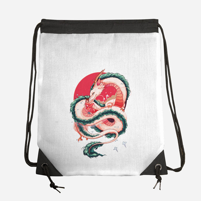 Dragon Love-none drawstring bag-Bellades