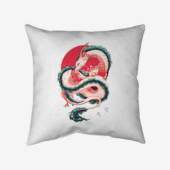Dragon Love-none removable cover w insert throw pillow-Bellades