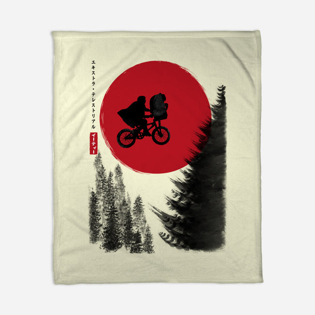 The Extra-Terrestrial In Japan-none fleece blanket-DrMonekers