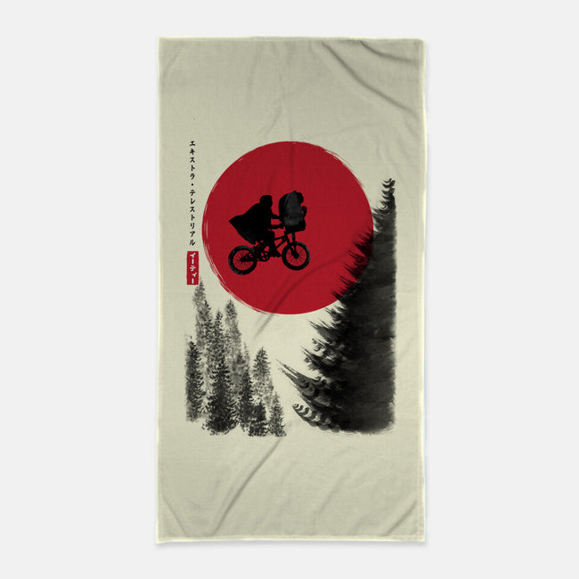 The Extra-Terrestrial In Japan-none beach towel-DrMonekers