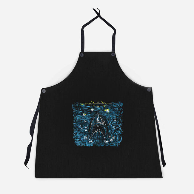 Starry Shark-unisex kitchen apron-zascanauta