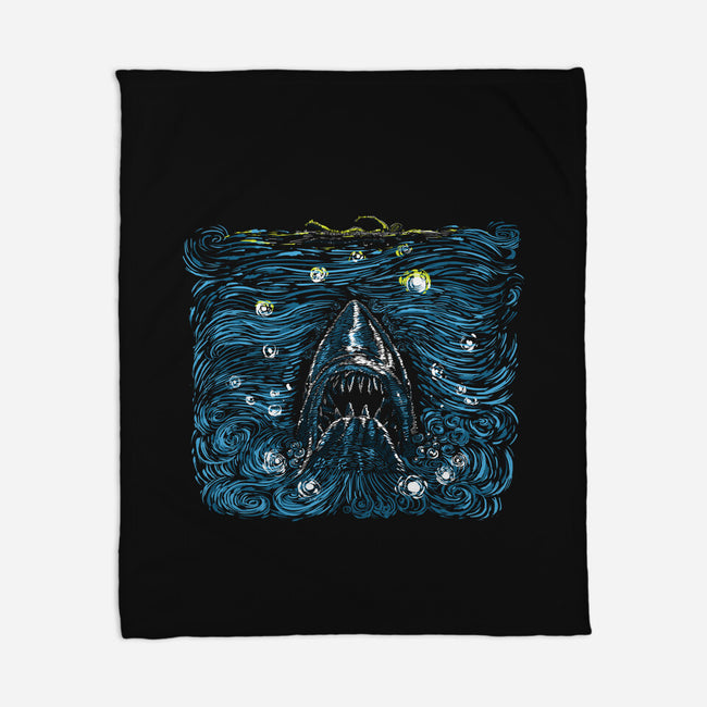 Starry Shark-none fleece blanket-zascanauta