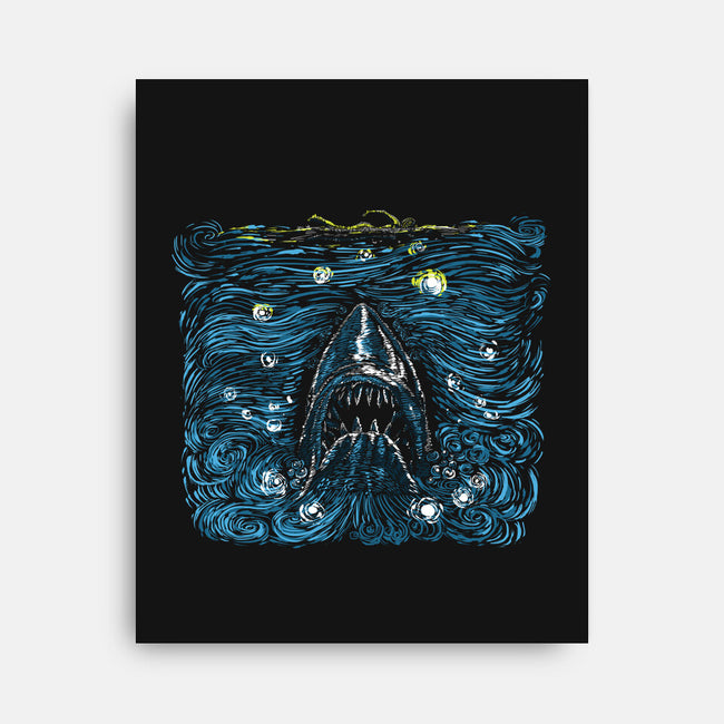 Starry Shark-none stretched canvas-zascanauta