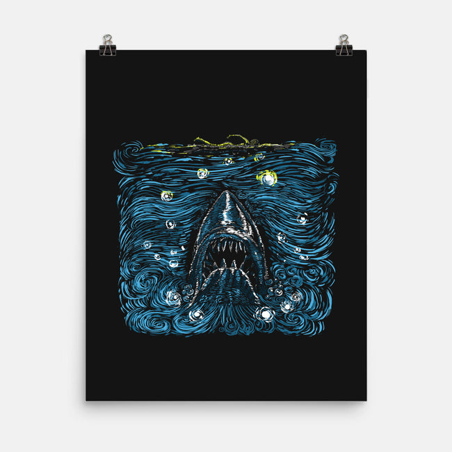 Starry Shark-none matte poster-zascanauta