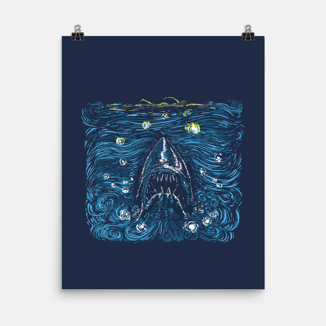 Starry Shark-none matte poster-zascanauta