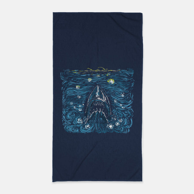 Starry Shark-none beach towel-zascanauta