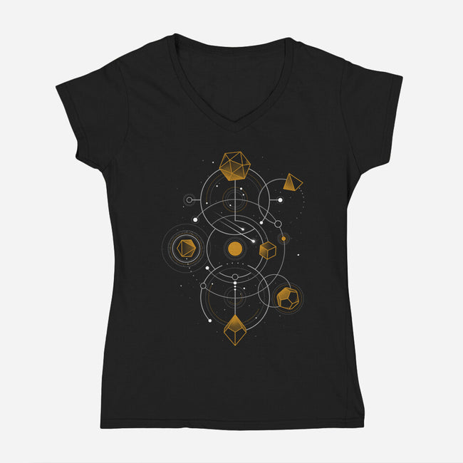 Celestial Dice-womens v-neck tee-Snouleaf