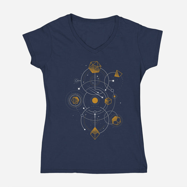 Celestial Dice-womens v-neck tee-Snouleaf
