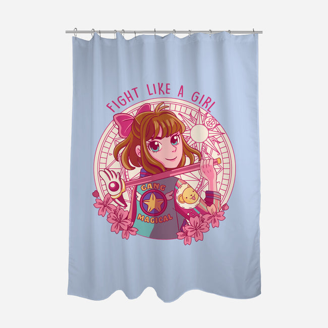 Like A Girl-none polyester shower curtain-Conjura Geek