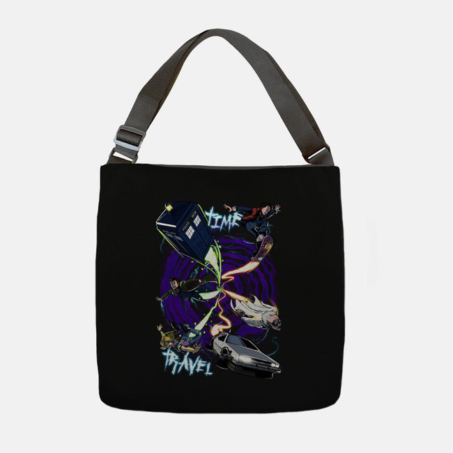Traveling Through Time-none adjustable tote bag-Conjura Geek