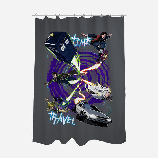 Traveling Through Time-none polyester shower curtain-Conjura Geek