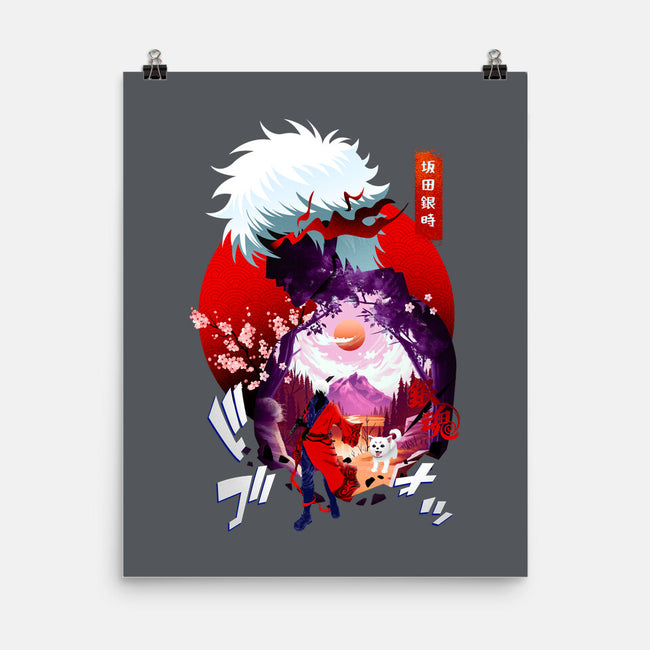 Samurai White Hair-none matte poster-bellahoang