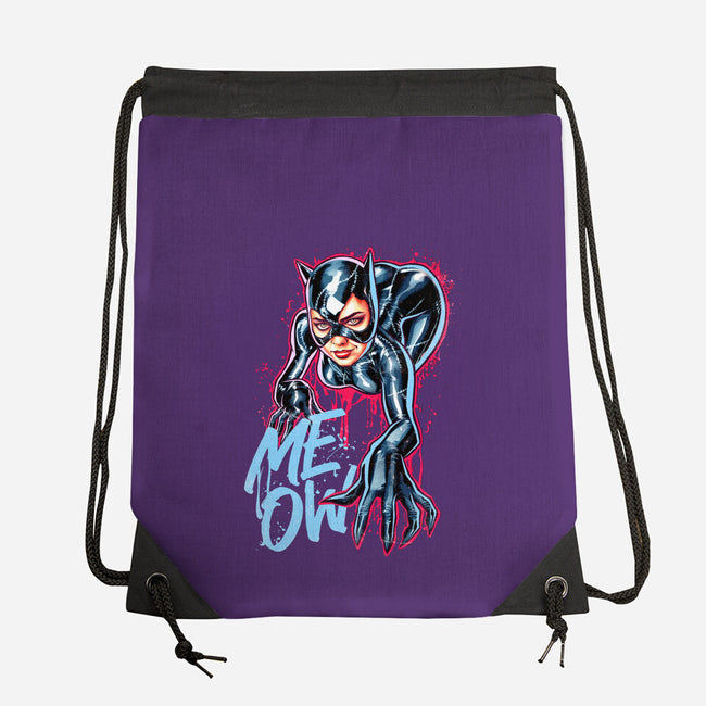 Cat Girl-none drawstring bag-Hova