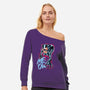 Cat Girl-womens off shoulder sweatshirt-Hova