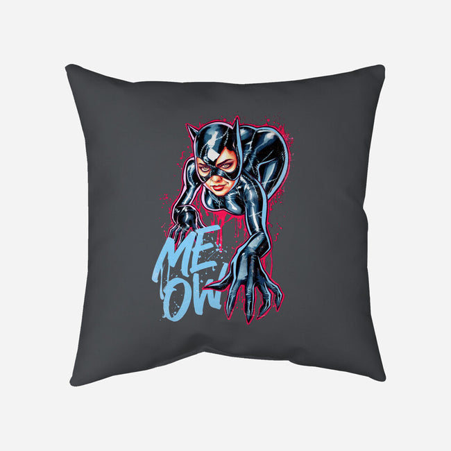 Cat Girl-none removable cover w insert throw pillow-Hova