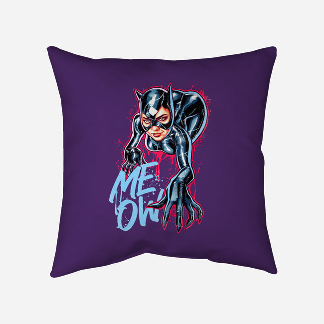 Cat Girl-none removable cover w insert throw pillow-Hova
