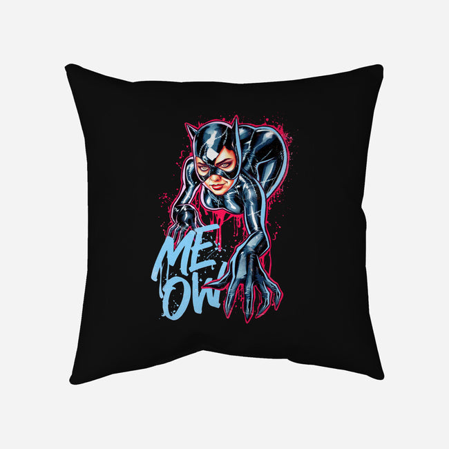 Cat Girl-none removable cover throw pillow-Hova