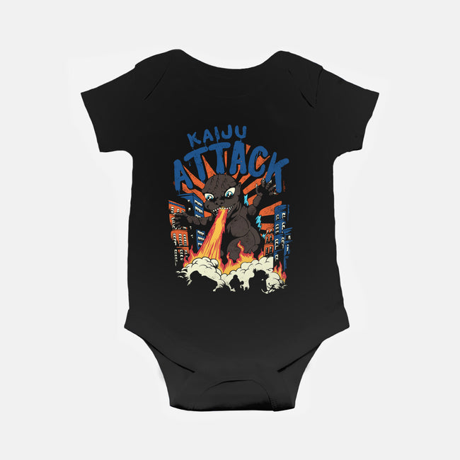 Kaiju Attack-baby basic onesie-Corndes