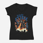 Kaiju Attack-womens v-neck tee-Corndes