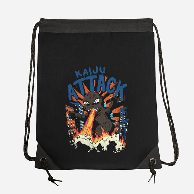 Kaiju Attack-none drawstring bag-Corndes