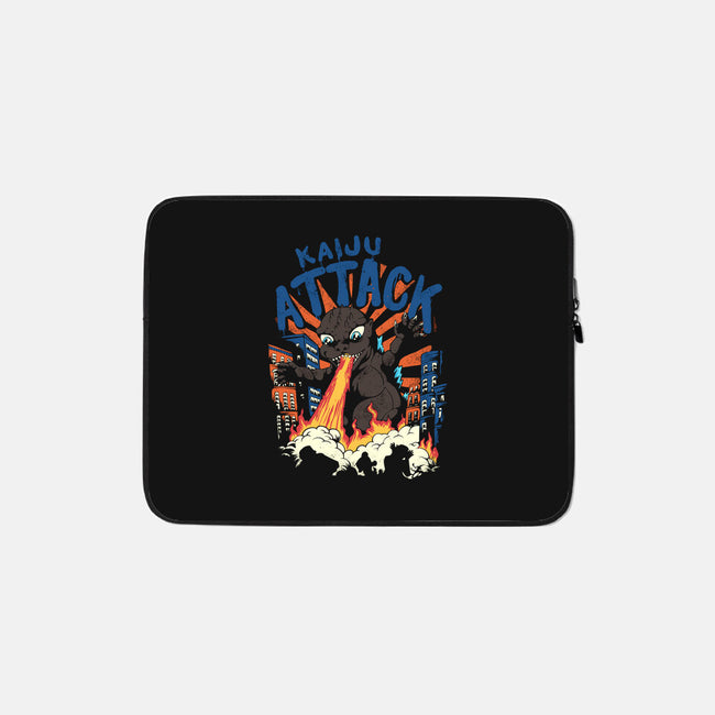 Kaiju Attack-none zippered laptop sleeve-Corndes