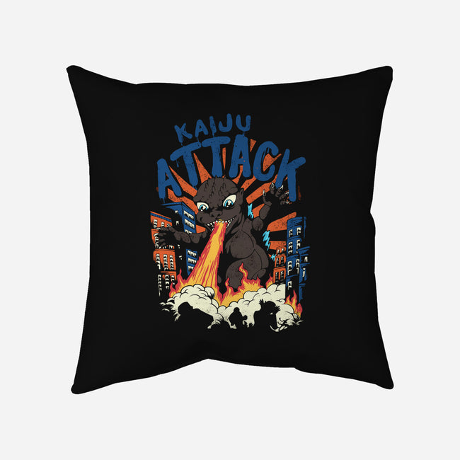 Kaiju Attack-none removable cover throw pillow-Corndes