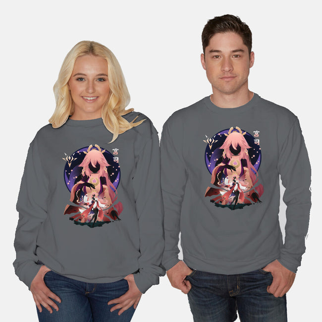 Fox Girl-unisex crew neck sweatshirt-bellahoang