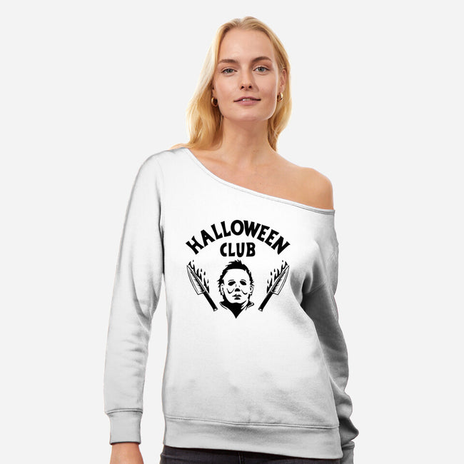 Halloween Club-womens off shoulder sweatshirt-Boggs Nicolas