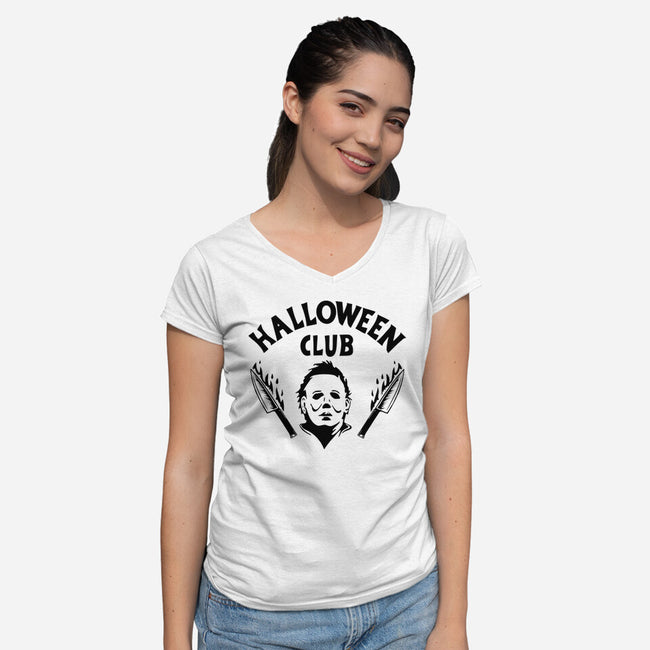 Halloween Club-womens v-neck tee-Boggs Nicolas