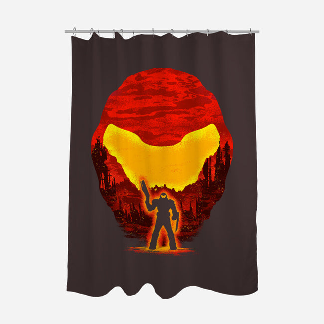 Conquer Demons-none polyester shower curtain-kuriz