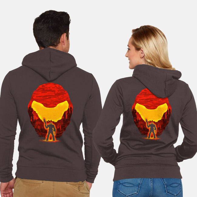 Conquer Demons-unisex zip-up sweatshirt-kuriz