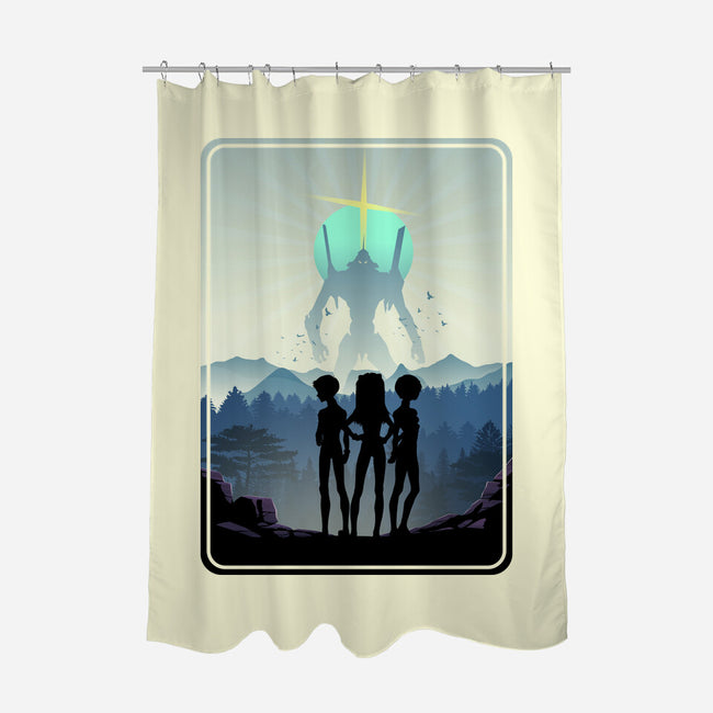 The Eva Mecha Team-none polyester shower curtain-RonStudio