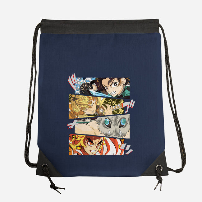 Angry Face Demon-none drawstring bag-RonStudio