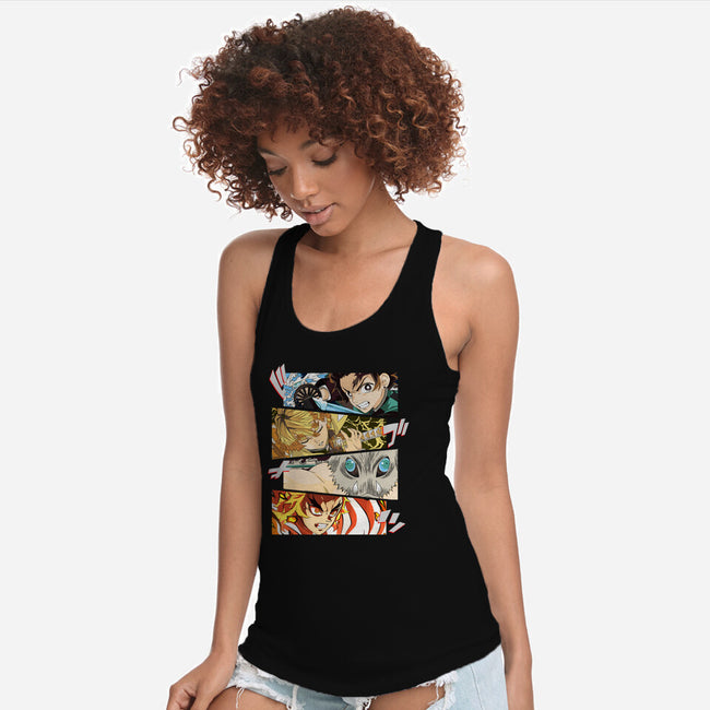 Angry Face Demon-womens racerback tank-RonStudio