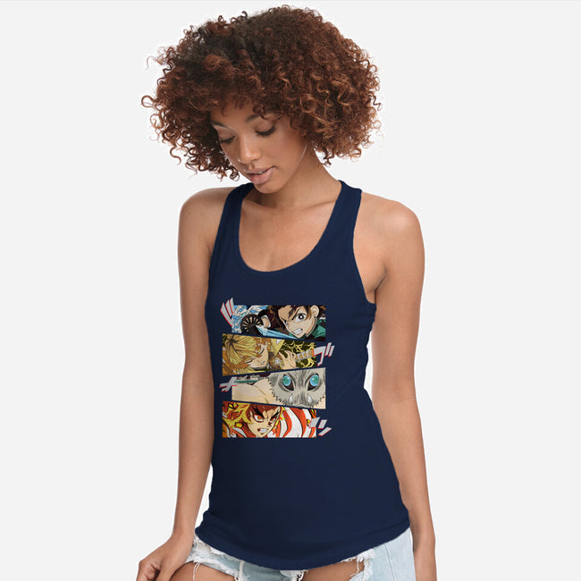 Angry Face Demon-womens racerback tank-RonStudio