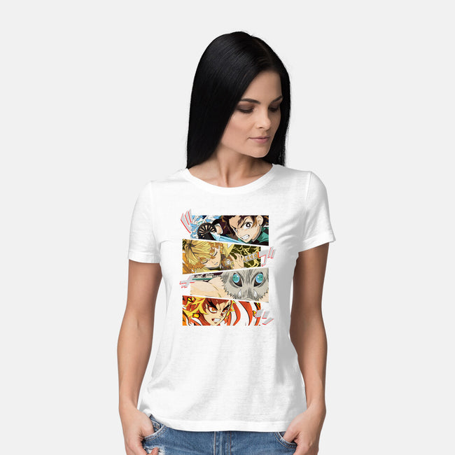 Angry Face Demon-womens basic tee-RonStudio