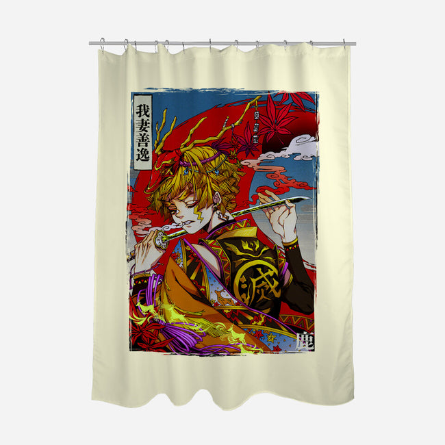 Thunder Breathing Demon-none polyester shower curtain-Hova