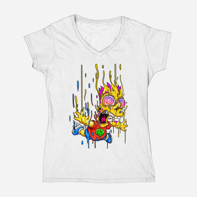 Melting Bart-womens v-neck tee-gelby.r.tenorio
