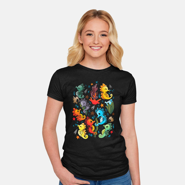Seahorse-womens fitted tee-Vallina84