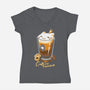 CatPuccino-womens v-neck tee-Snouleaf