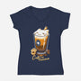 CatPuccino-womens v-neck tee-Snouleaf