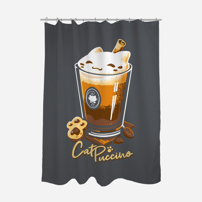 CatPuccino-none polyester shower curtain-Snouleaf