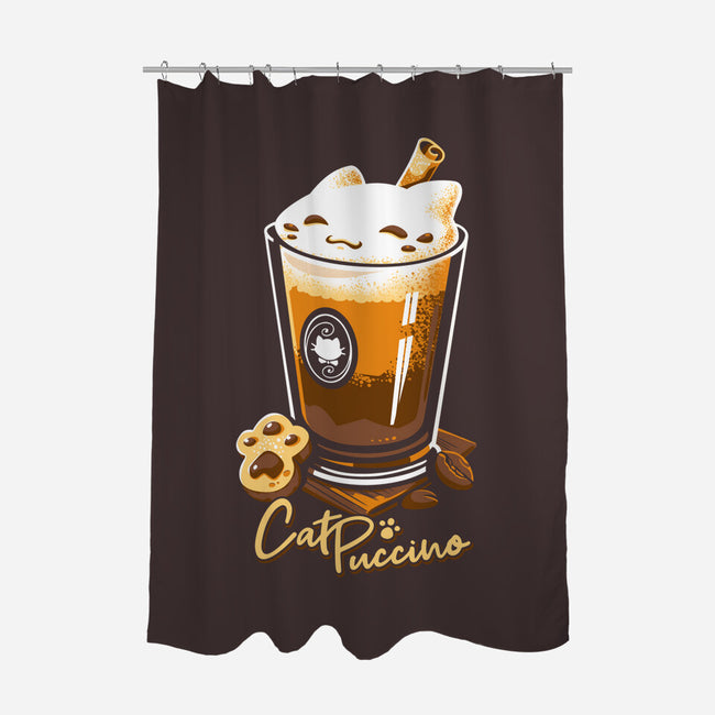 CatPuccino-none polyester shower curtain-Snouleaf