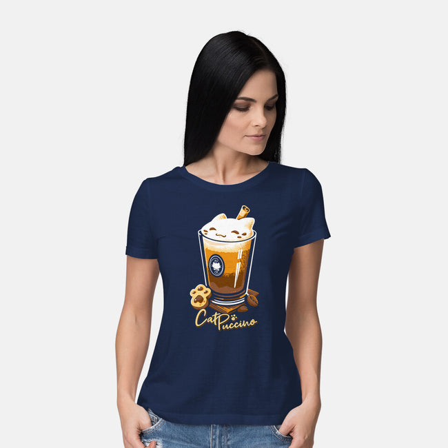 CatPuccino-womens basic tee-Snouleaf