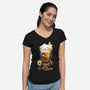 CatPuccino-womens v-neck tee-Snouleaf